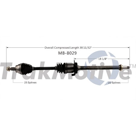 Surtrack Axle Cv Axle Shaft, Mb-8029 MB-8029